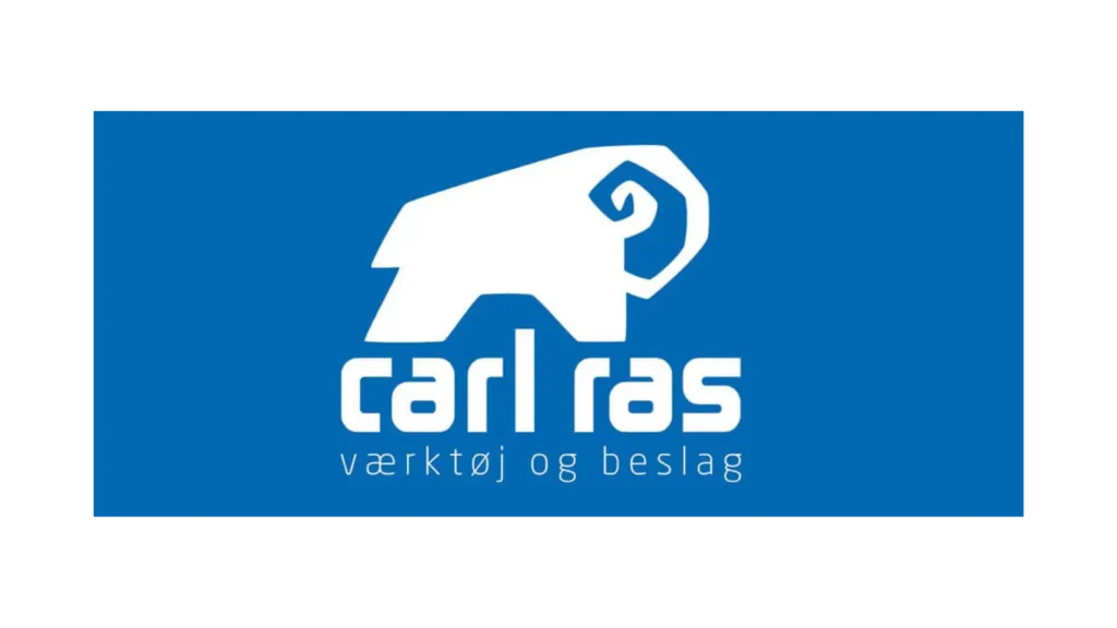 Logo af Tømrermester Leit med elefantdesign og blå baggrund.
